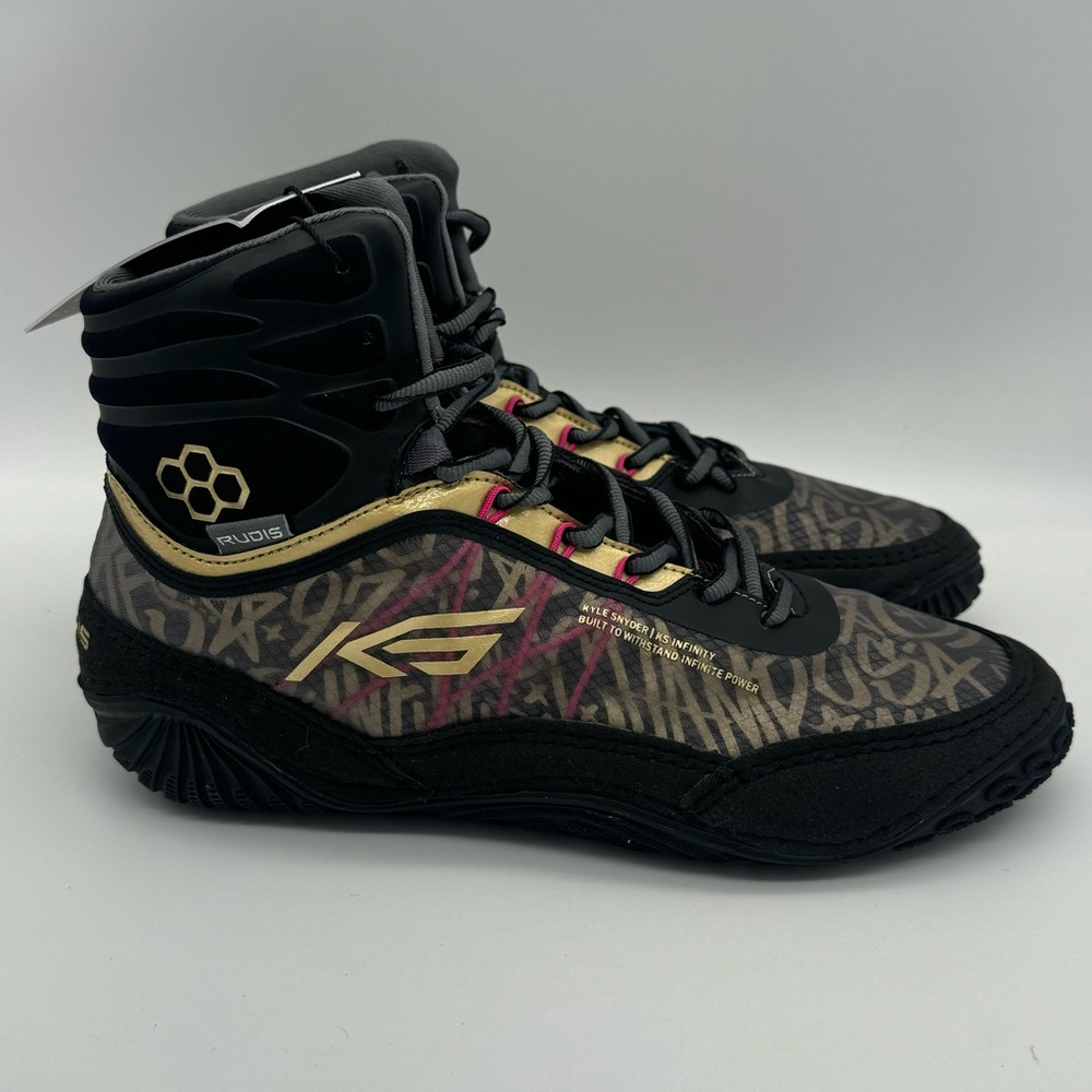 Rudis Wrestling Shoes KS Kyle Snyder Infinity Edge Black Gold